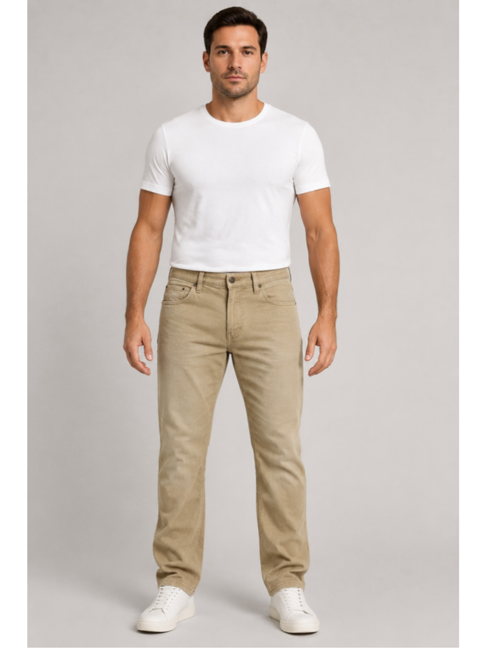 Denizen From Levi’s Men’s Athletic Fit Khaki Jeans W38 L32 Tan Straight Leg